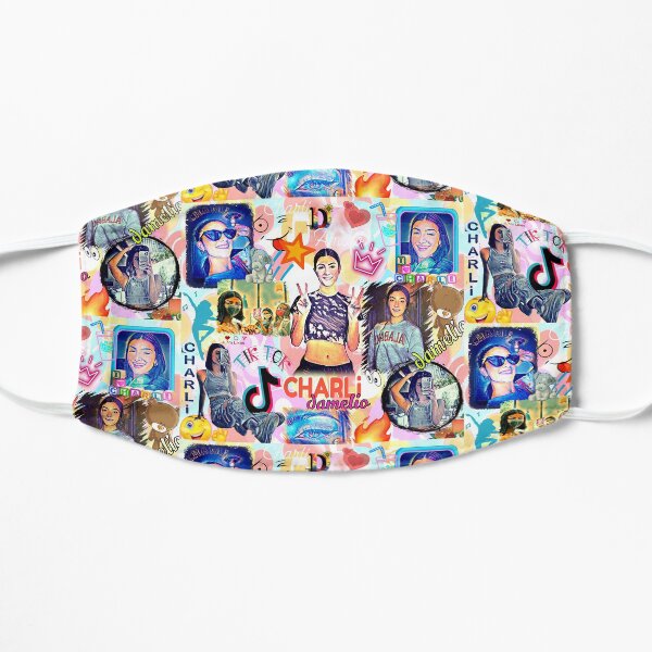 charli damelio , cool design Flat Mask