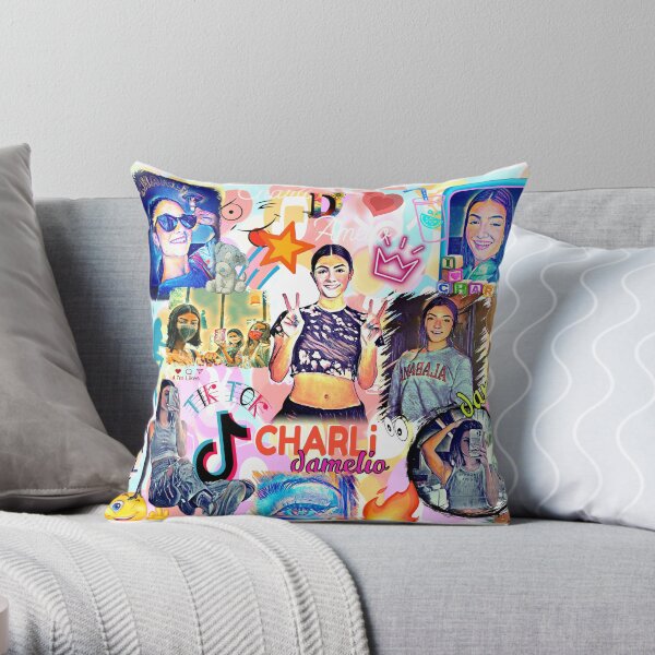 charli damelio, design cool Coussin