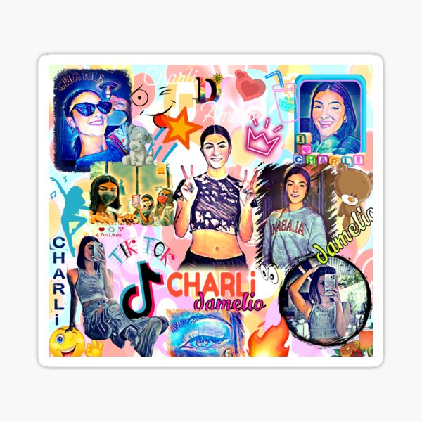 charli damelio, diseño genial Pegatina