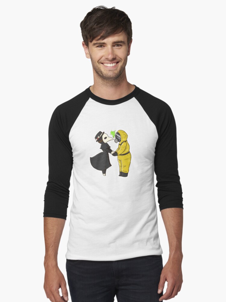 Thumbnail 1 von 3, Baseballshirt mit 3/4-Arm, Pestarzt und Hazmat-Anzug designt und verkauft von ShinytheWolf.