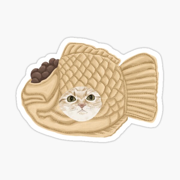 Vista previa del artículo con la obra «Gato de pan de pescado», diseñado y vendido por hjaekim.