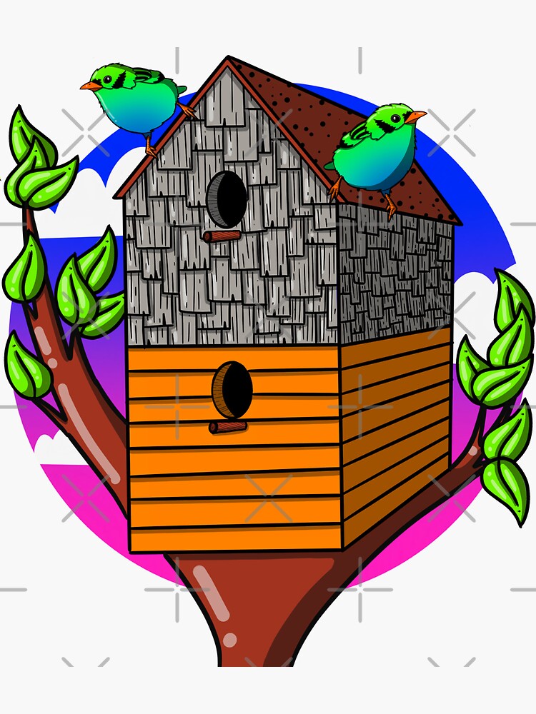 "Two Story Birdhouse" Sticker by thecraftace Redbubble