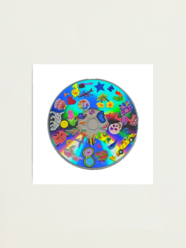 indie cd with stickers photographic print by illustrationbub redbubble