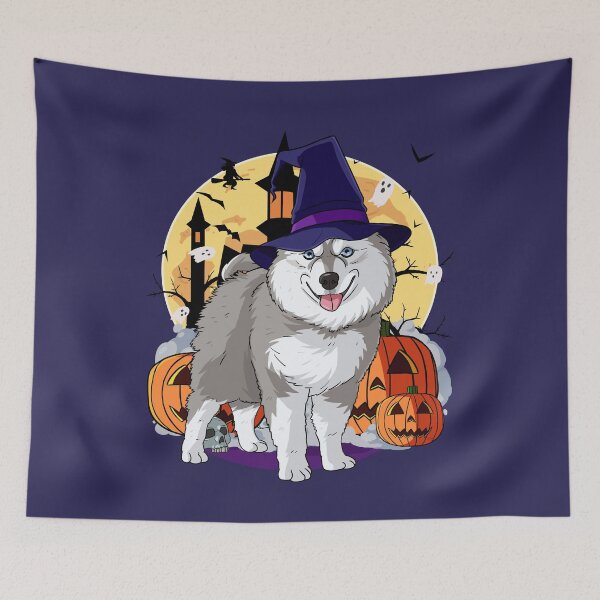 Item preview, Halloween Pomsky Pumpkin Witch designed and sold by Nosek1ng.