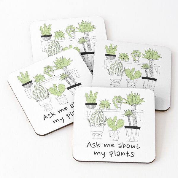 Item preview, Beautiful Plants Art Funny quote "Ask me about my plants" Gift for cactus lover and plant lovers designed and sold by TamGustam.