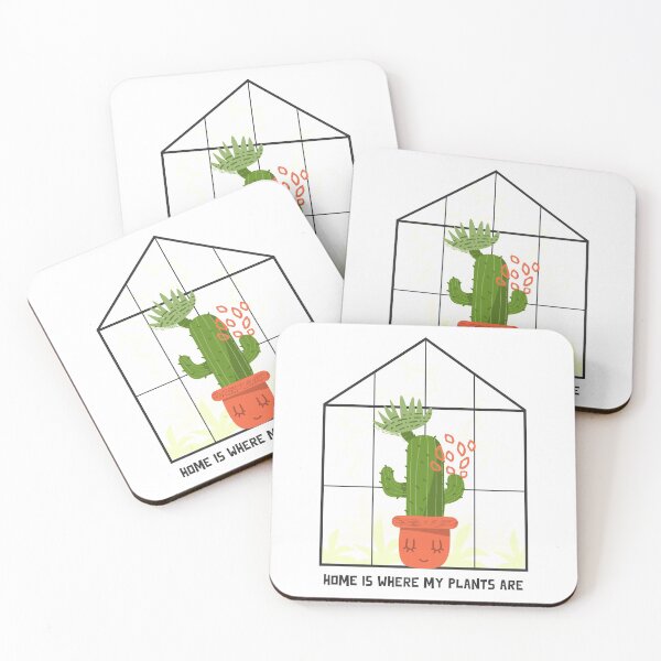 Item preview, Cute Cactus Art "Home is where my plants are" Gift for cactus lover designed and sold by TamGustam.