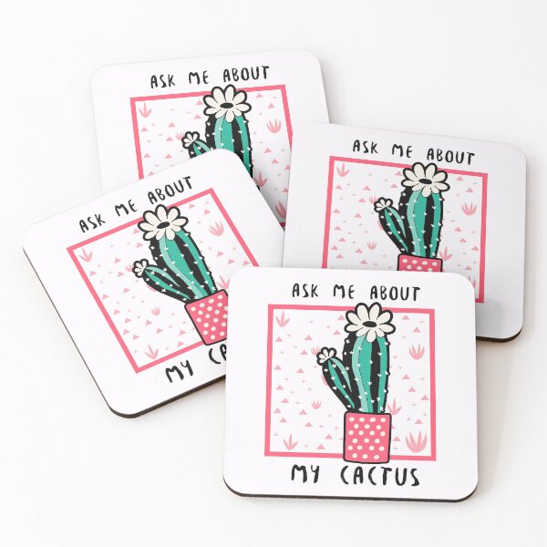 Item preview, Beautiful Cactus Funny Quote "Ask me about my cactus" Gift for cactus lover designed and sold by TamGustam.