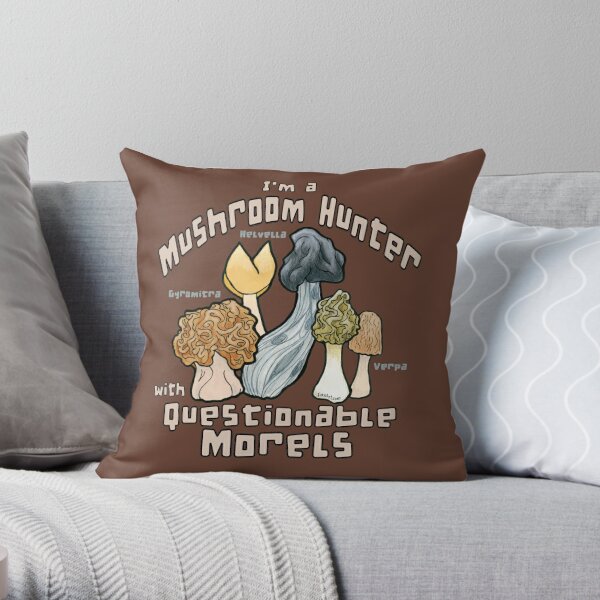 Questionable Morels Throw Pillow