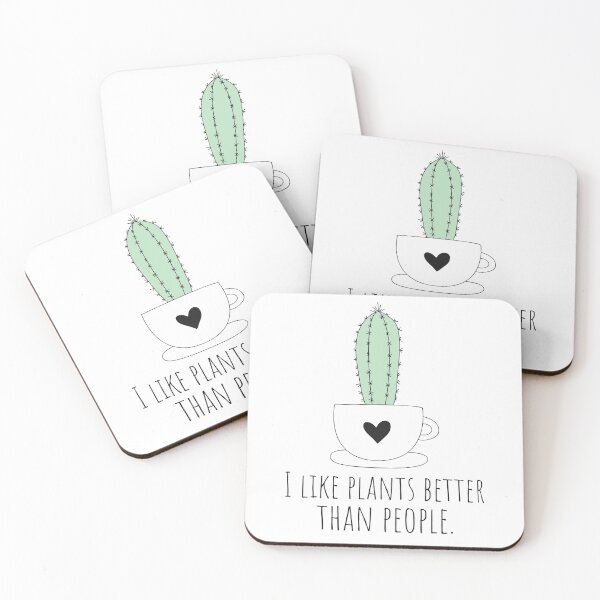 Item preview, Beautiful Cactus Art "I like plants better than people" Gift for cactus lover designed and sold by TamGustam.