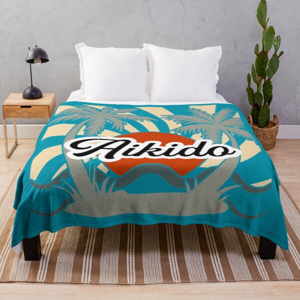 Item preview, Aikido Beach T-Shirt, Retro, Red Sun and Palm Trees designed and sold by Polishthestone.