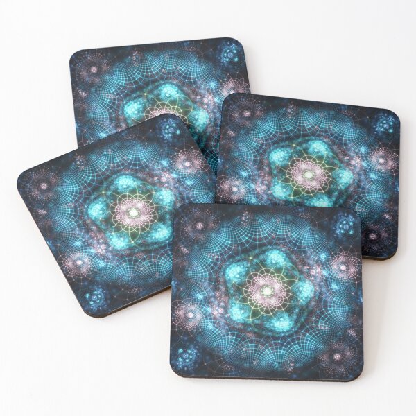 Item preview, Delicate snowflake fractal in blues and pinks designed and sold by Joshua Sweeney.