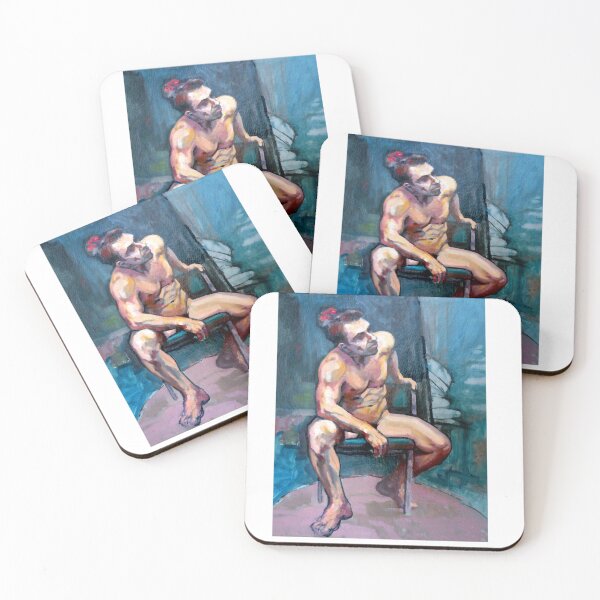 Item preview, The Artist ~ oil painting of a male nude designed and sold by Roz McQuillan Fine Art & Photography.