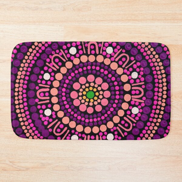 Item preview, Aboriginal Art Gathering Mandala Pink and Purple designed and sold by GhostGumDesigns.