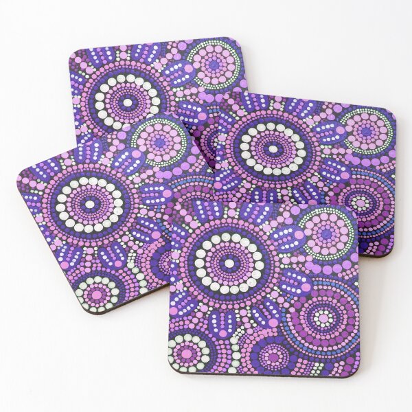 Item preview, Aboriginal Art Purple Pattern Family Gathering designed and sold by GhostGumDesigns.