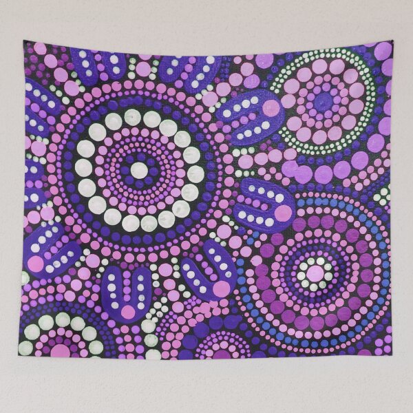 Item preview, Aboriginal Art Purple Pattern Family Gathering designed and sold by GhostGumDesigns.