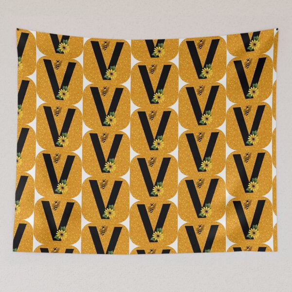 Item preview, Alphabet V Honeycomb Bee designed and sold by Fas Designs.