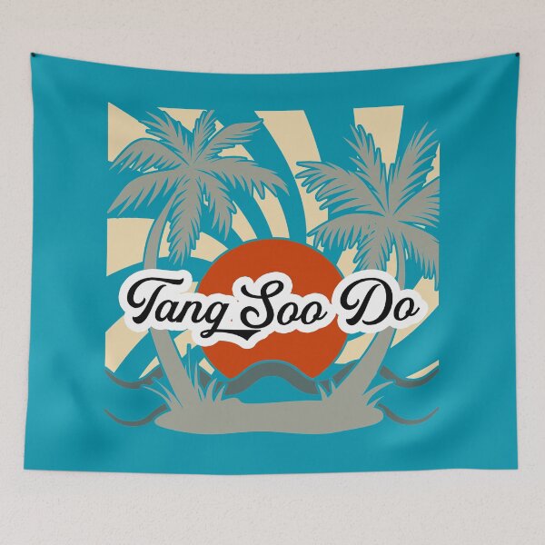 Item preview, Tang Soo Do Beach T-Shirt, Retro, Red Sun and Palm Trees designed and sold by Polishthestone.