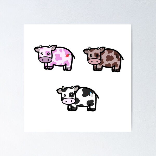 Chocolate Cow kawaii Poster for Sale by MayBK