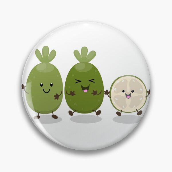 Item preview, Cute pineapple guava feijoa cartoon illustration designed and sold by FrogFactory.