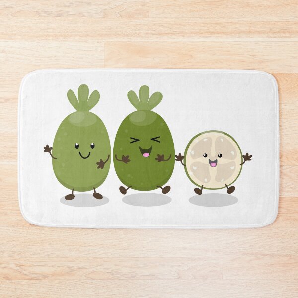 Item preview, Cute pineapple guava feijoa cartoon illustration designed and sold by FrogFactory.