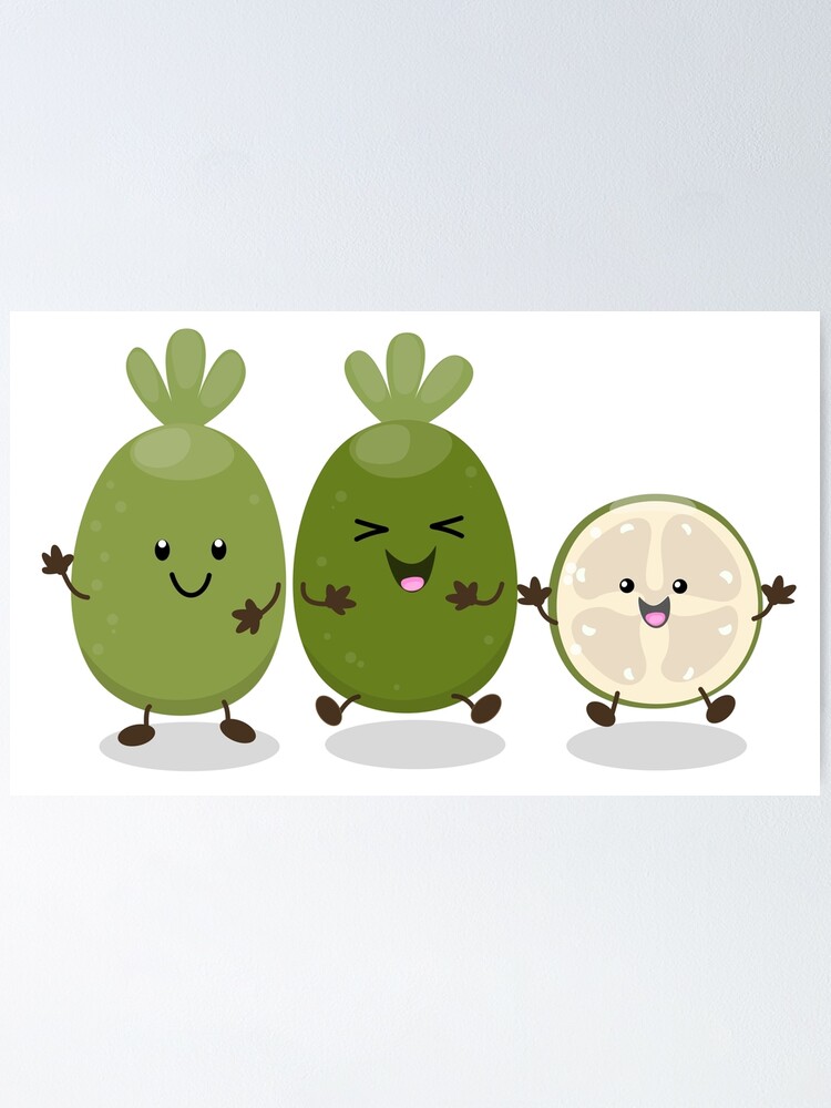 Póster «Ilustración de dibujos animados lindo piña guayaba feijoa» de FrogFactory | Redbubble Póster «Ilustración de dibujos animados lindo piña guayaba feijoa» de FrogFactory | Redbubble