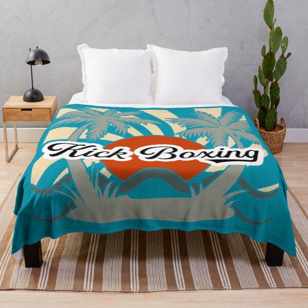 Item preview, Kick Boxing Beach T-Shirt, Retro, Red Sun and Palm Trees designed and sold by Polishthestone.