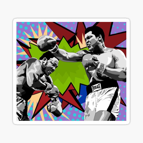 Fight Fan Favorite "Thrilla in Manila" Comic Style Art  Sticker