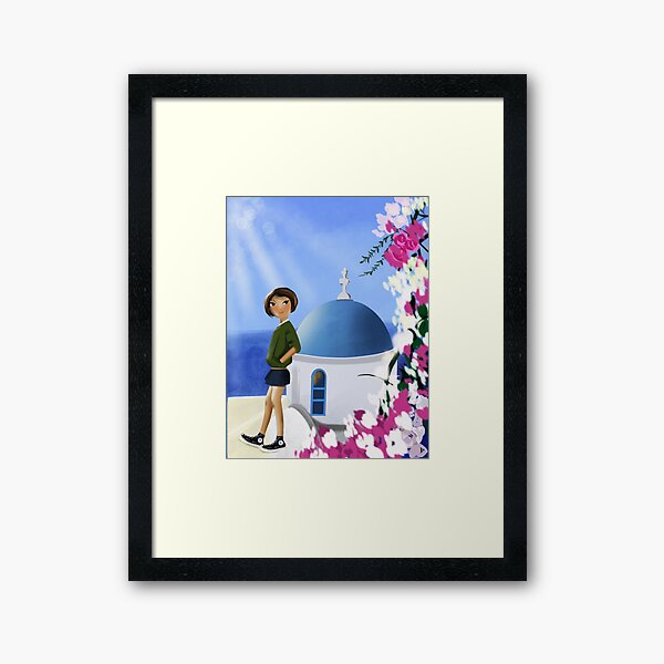 Item preview, Girl in Greece famous place Santorini designed and sold by Pragatirahullad.