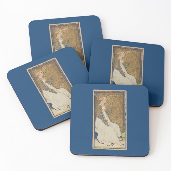Item preview, Medieval Italian Tarot Card Queen of Swords designed and sold by ThievingNargles.