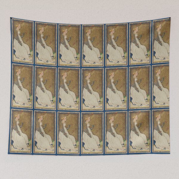Item preview, Medieval Italian Tarot Card Queen of Swords designed and sold by ThievingNargles.