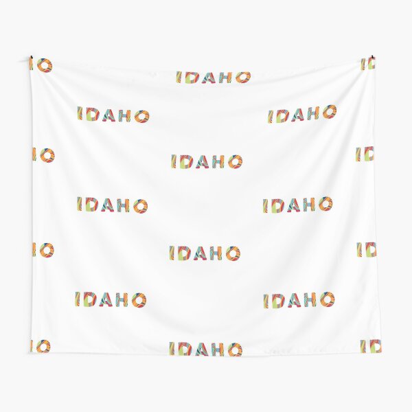 Blue, Orange, Green, and Red State of Idaho Letters Tapestry