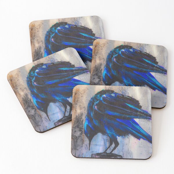 Item preview, Original Painting of Crow on Textured Drywall Mud designed and sold by RedRoofStudio.