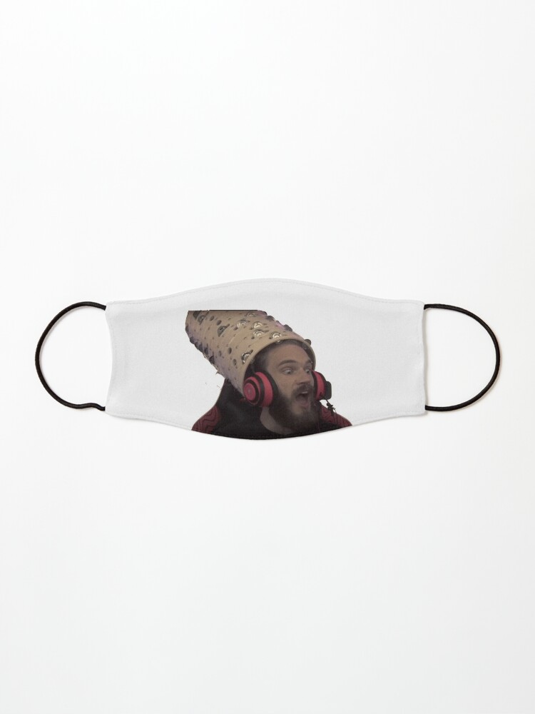 Pewdiepie Tambourine Hat Mask By Feckbrand Redbubble - snowboarder beanie snowboard beanie roblox transparent png