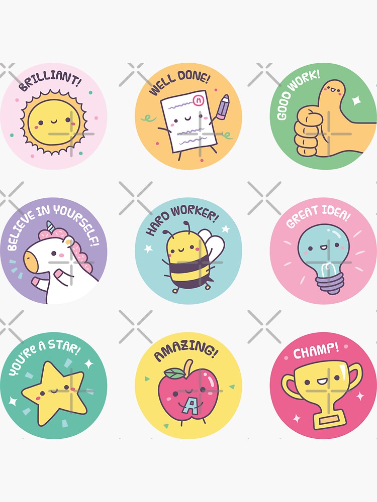 Positive motivational stickers By Three little pics