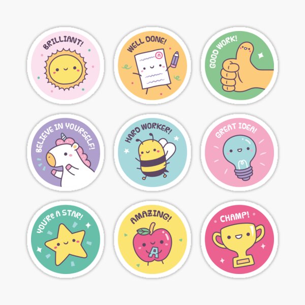 144 Colourful Prase Words 30mm Reward Stckers For Teachers, Parents - View #7