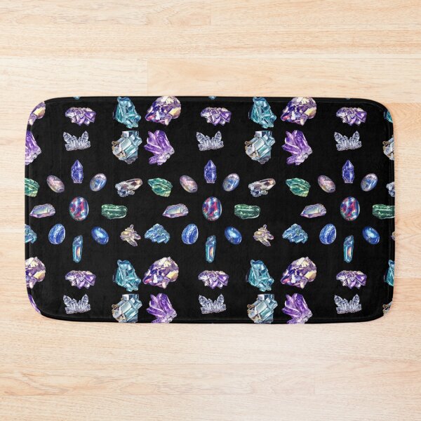 Item preview, Crystals 2 - Gemstones Watercolor Pastel Black designed and sold by Quirkle Berry.