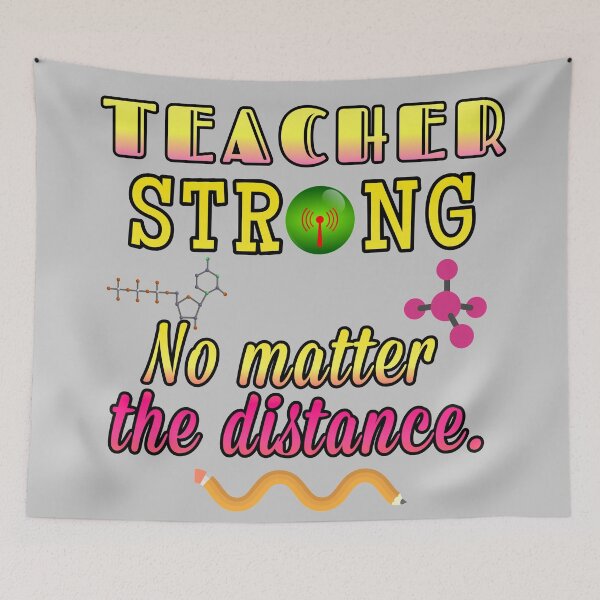 Item preview, Teacher strong No matter the distance designed and sold by Feline Rockstars.