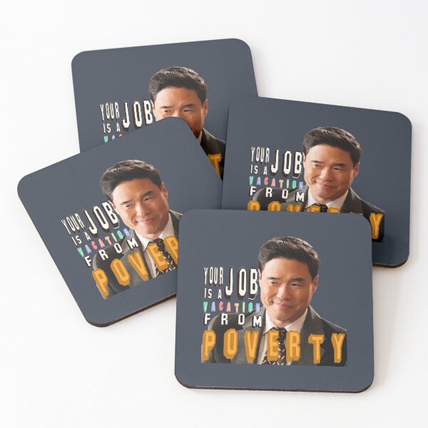 "Your Job is a Vacation from Poverty Cutout" Coasters (Set of 4) by