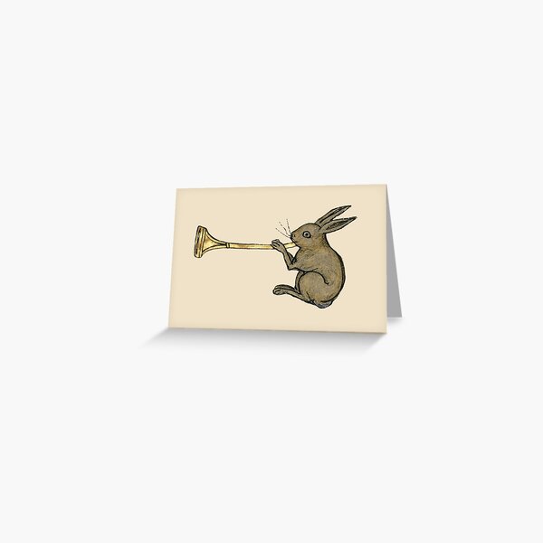 Item preview, Medieval Illuminated Manuscript Trumpeting Rabbit designed and sold by ThievingNargles.