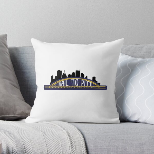 Football Pittsburgh Merch Football Pittsburgh in Modern Stacked Lettering  Throw Pillow, 16x16, Multicolor