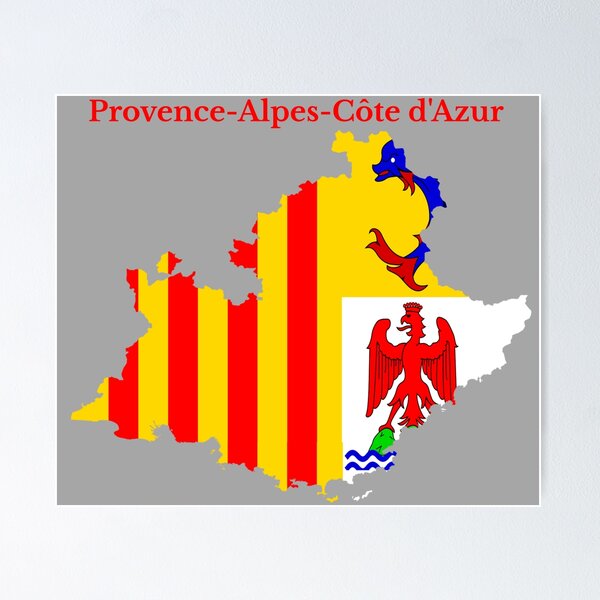 Item preview, Provence-Alpes-Côte d'Azur  Map, France, French Region. designed and sold by marosharaf.