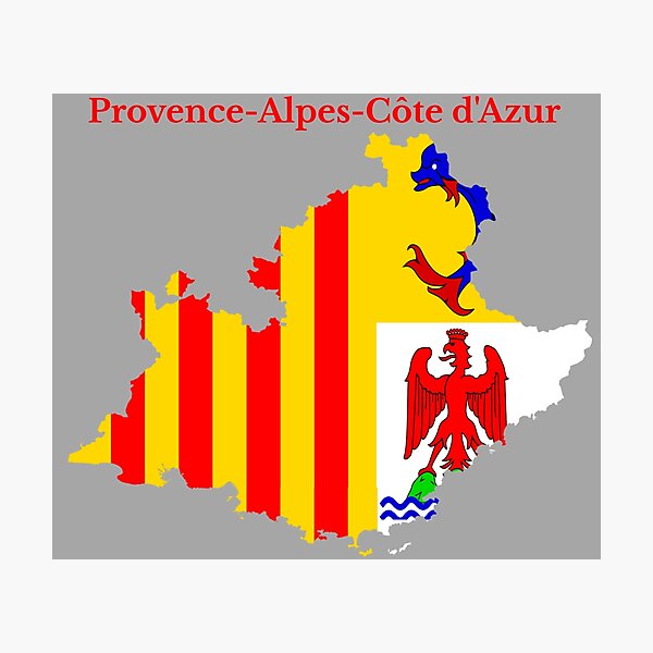 Item preview, Provence-Alpes-Côte d'Azur  Map, France, French Region. designed and sold by marosharaf.