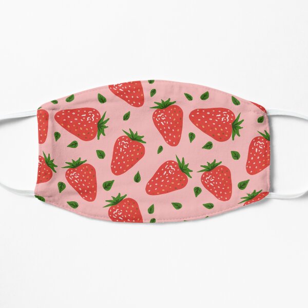 Strawberries in Summer Pattern Flat Mask