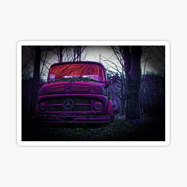 Old truck, pink vehicle Sticker