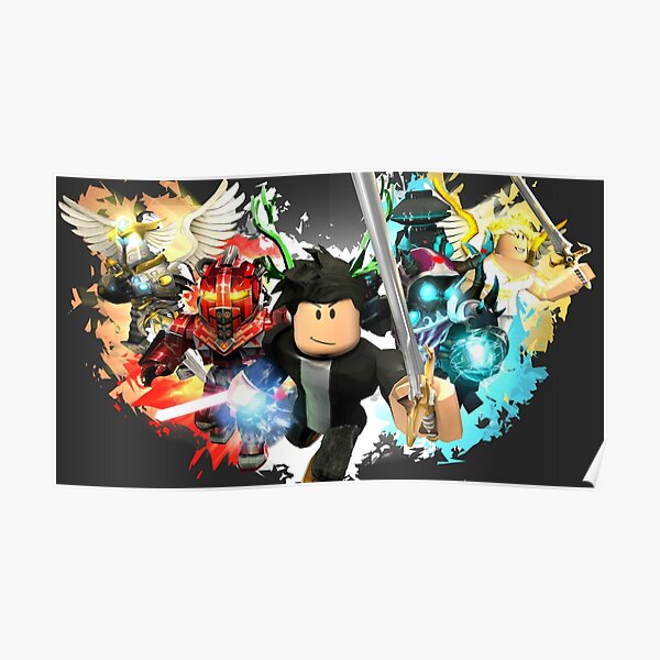 Roblox Games Posters Redbubble - a grid of famous and popular video game characters roblox