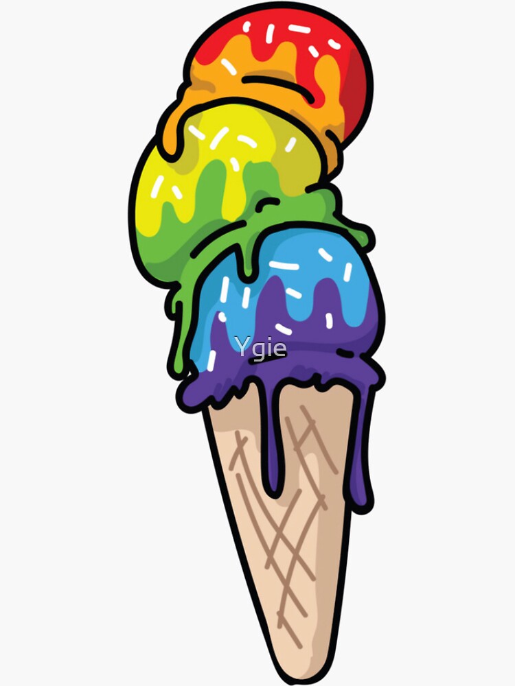 Gay Pride Ice Cream Cones Sticker For Sale By Ygie Redbubble