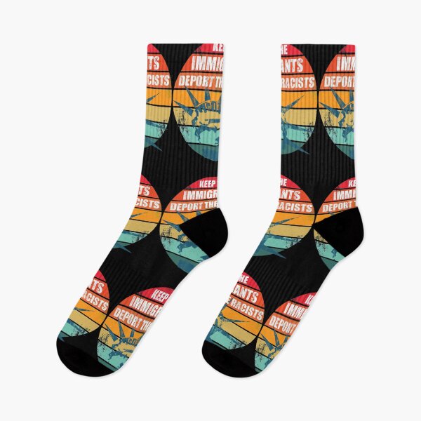 Item preview, Keep the Immigrants, Deport The Racists Distressed Retro Sunset  designed and sold by Michelle  Brewster.