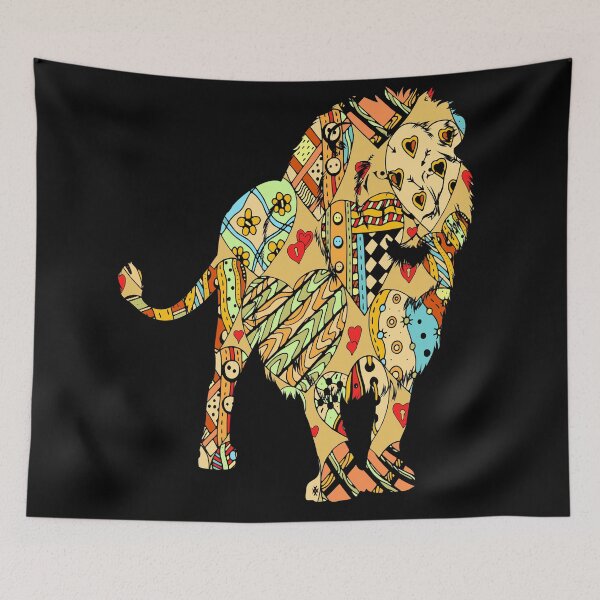 Item preview, Lion silhouette Ethiopian pattern  designed and sold by dreamofdenim.