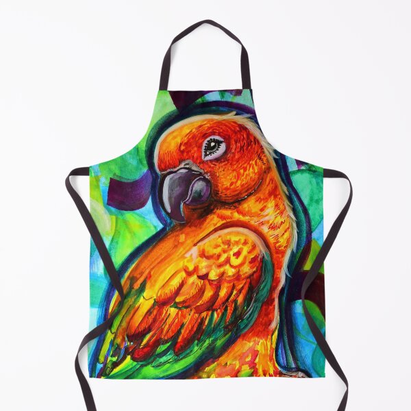Item preview, Sunny Day, Sun Conure, Watercolor Conure, Cute Conure, Orange bird Watercolor Painting - Art by Cassandra  designed and sold by Art-By-Cass.
