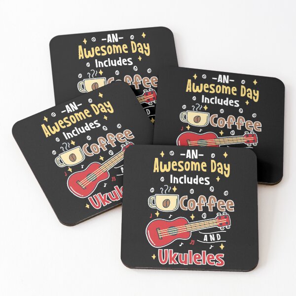Item preview, An Awesome Day Includes Coffee and Ukuleles | Ukulele Guitar designed and sold by Dancing Dolphin Crafts.